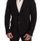 Dolce & Gabbana Black Wool Slim Fit Coat Jacket Blazer