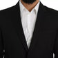 Dolce & Gabbana Black Wool Slim Fit Notch Jacket Blazer