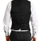 Dolce & Gabbana Black Solid STAFF Slim Fit Waistcoat Vest