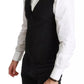 Dolce & Gabbana Black Solid STAFF Slim Fit Waistcoat Vest