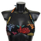 Dolce & Gabbana Black Corals Print Swimsuit Beachwear Bikini Top