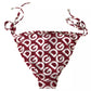 Dolce & Gabbana Bordeaux DG Mania Print Bottom Beachwear Bikini