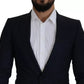 Dolce & Gabbana Blue Wool Single Breasted Coat Men Blazer