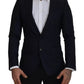 Dolce & Gabbana Blue Wool Single Breasted Coat Men Blazer