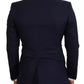 Dolce & Gabbana Blue Wool Slim Fit Formal Coat Men Blazer