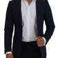 Dolce & Gabbana Blue Wool Slim Fit Formal Coat Men Blazer