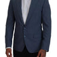 Dolce & Gabbana Blue Wool Stretch Slim Fit Jacket Blazer