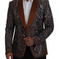 Dolce & Gabbana Bronze Monkey Print Silk Slim Jacket Blazer