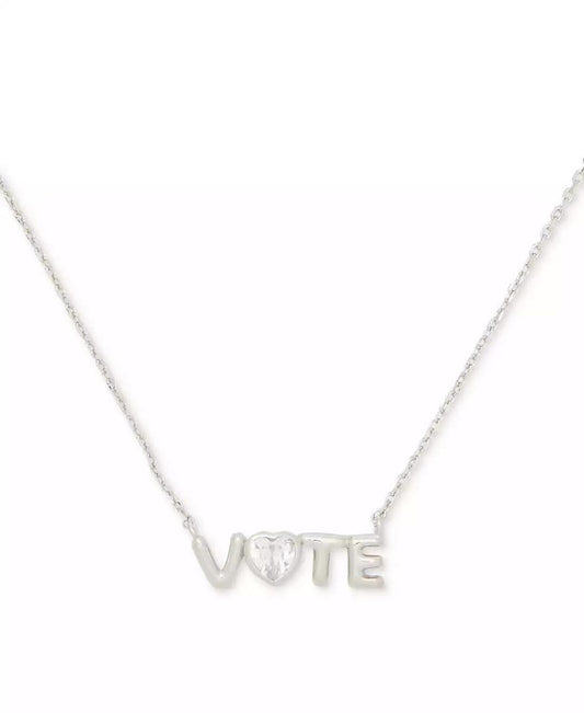 Silver-Tone Have Your Say Mini Pendant Necklace, 16" + 3" extender