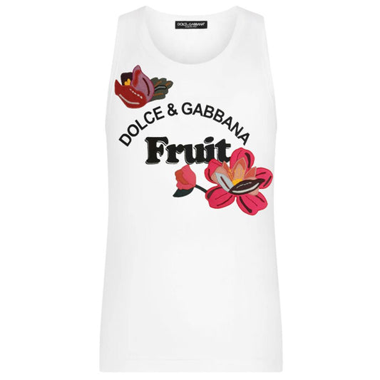 Dolce & Gabbana Elegant Cotton Embroidered Tank Top