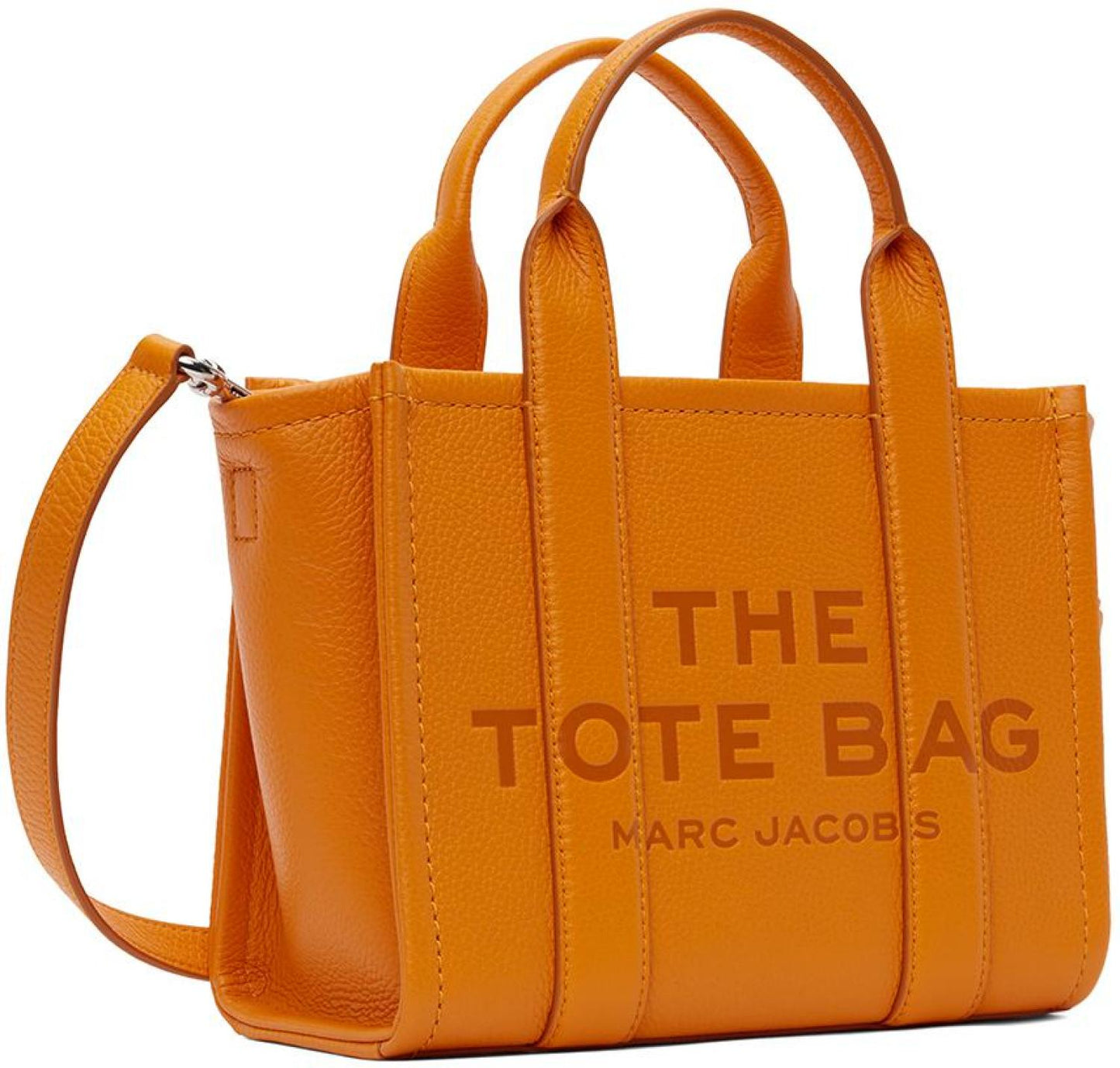 Orange 'The Leather Small' Tote