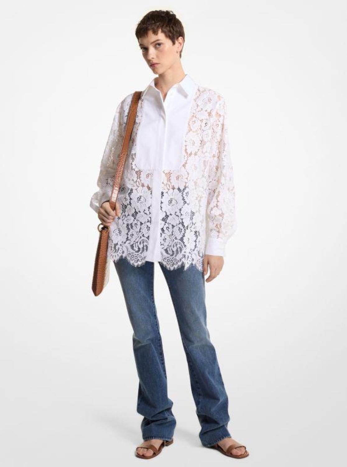 Floral Lace Oversized Shirt