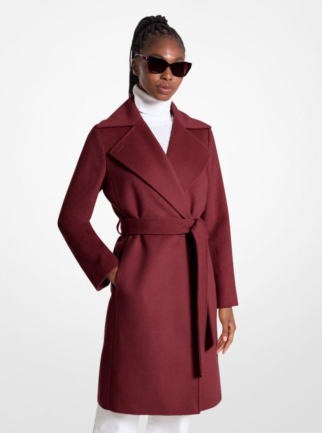 Wool Blend Wrap Coat