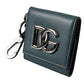 Dolce & Gabbana Green Calfskin Leather DG Logo Keyring Coin Purse Wallet