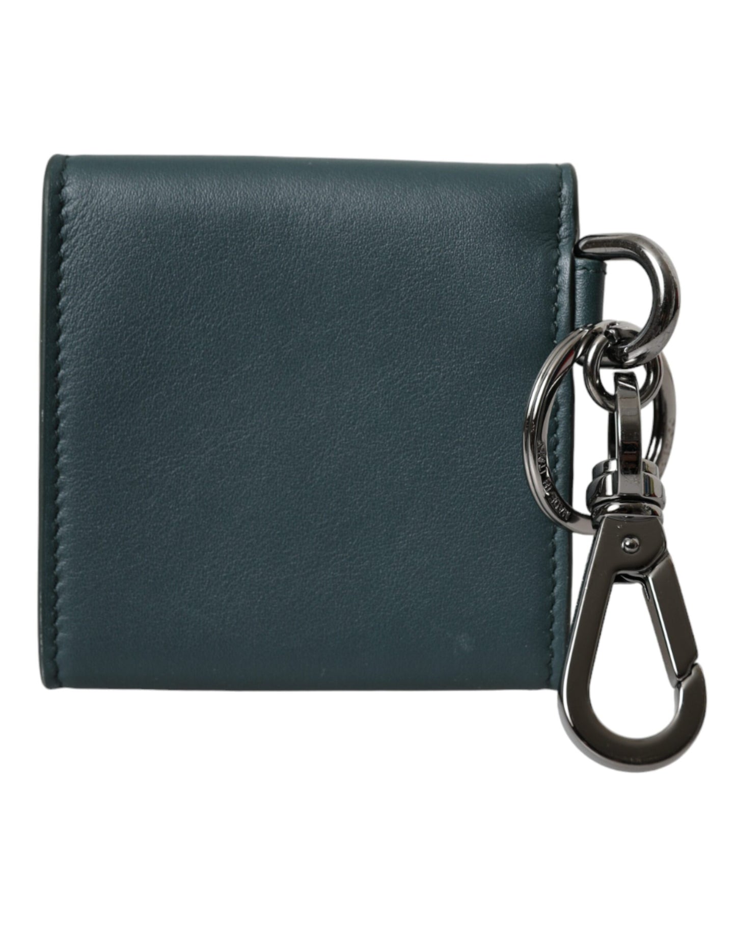 Dolce & Gabbana Green Calfskin Leather DG Logo Keyring Coin Purse Wallet