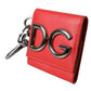 Dolce & Gabbana Red Calfskin Leather DG Logo Keyring Coin Purse Wallet