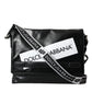 Dolce & Gabbana Black Calfskin Coated Canvas Logo Panel Messenger Bag