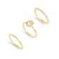 Faux Stone Halo Stackable Ring Set