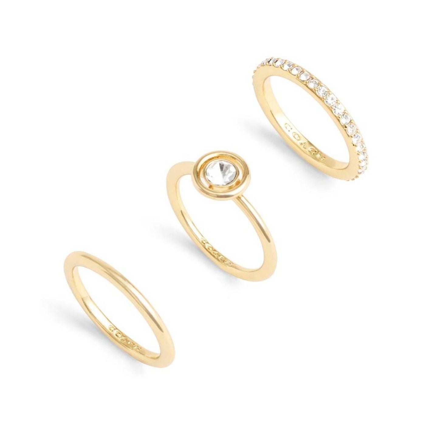 Faux Stone Halo Stackable Ring Set