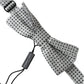 Dolce & Gabbana Gray Silk Polka Dot Adjustable Neck Men Papillon Bow Tie