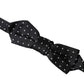 Dolce & Gabbana Black Silk Polka Dot Adjustable Neck Men Papillon Bow Tie