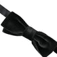 Dolce & Gabbana Black Velvet Cotton Adjustable Neck Men Bow Tie