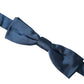 Dolce & Gabbana Blue Satin Silk Adjustable Neck Men Bow Tie