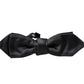 Dolce & Gabbana Black Satin Silk Adjustable Neck Men Bow Tie