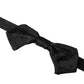 Dolce & Gabbana Black Satin Silk Adjustable Neck Men Bow Tie