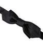 Dolce & Gabbana Black Satin Silk Adjustable Neck Men Bow Tie