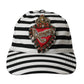 Dolce & Gabbana Black White Stripe Amore Heart Applique Baseball Hat