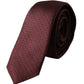 Dolce & Gabbana Maroon Dotted 100% Silk Adjustable Men Tie