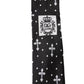 Dolce & Gabbana Black White Cross Silk Adjustable Tie