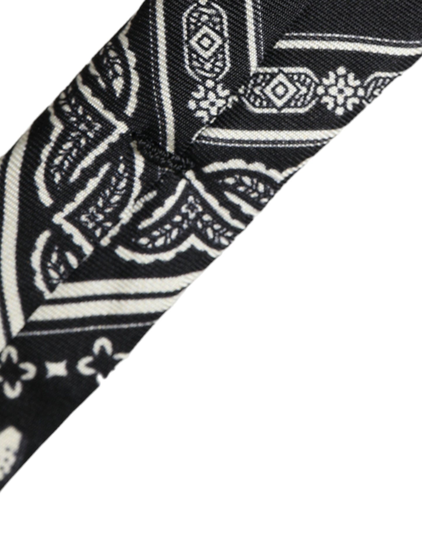 Dolce & Gabbana Black Patterned 100%Silk Adjustable Tie