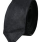 Dolce & Gabbana Black Solid 100% Silk Adjustable Tie