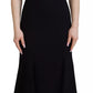 Dolce & Gabbana Black Dress Sheath Flare Viscose Dress