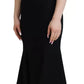 Dolce & Gabbana Black Dress Sheath Flare Viscose Dress