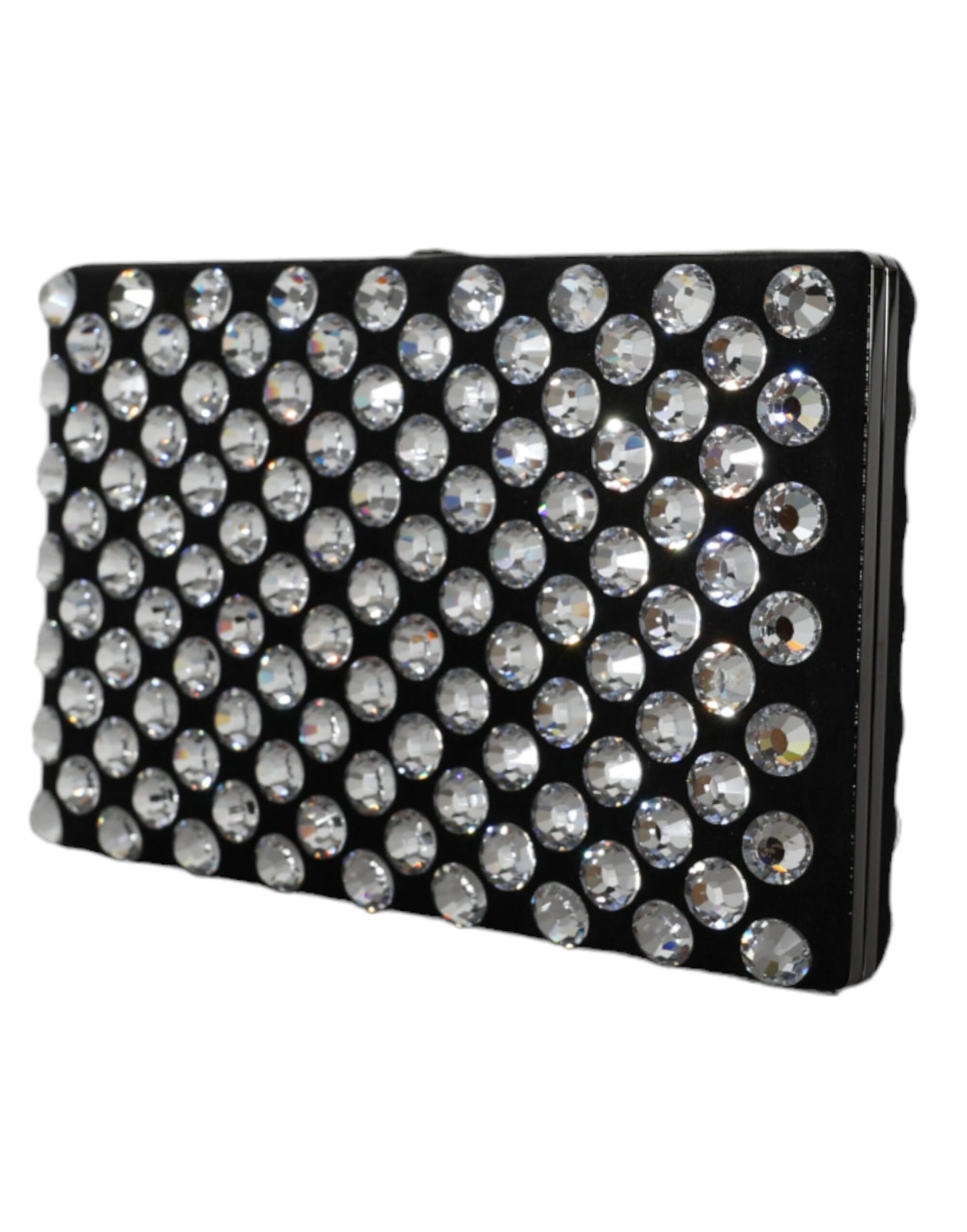 Dolce & Gabbana Black Velvet Crystal Clutch Evening Party Purse Bag