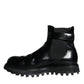 Dolce & Gabbana Black Belted DG Logo Men Chelsea Boots Shoes