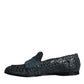 Dolce & Gabbana Blue Woven Leather Slip On Loafers Men Shoes