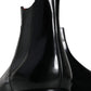 Dolce & Gabbana Black Leather Chelsea Ankle Boots Shoes