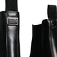 Dolce & Gabbana Black Leather Slip On Stretch Trekking Boots Shoes