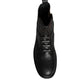 Dolce & Gabbana Black Lace Up Mid Calf Boots Men Shoes