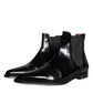 Dolce & Gabbana Black Leather Chelsea Ankle Boots Shoes