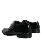 Dolce & Gabbana Black Calfskin Leather Derby Men Dress Shoes