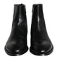 Dolce & Gabbana Black Calf Leather Men Ankle Boots Men Shoes