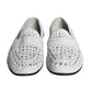 Dolce & Gabbana White Woven Leather Slip On Loafers Men Shoes