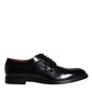 Dolce & Gabbana Black Calfskin Leather Derby Men Dress Shoes