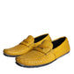 Dolce & Gabbana Yellow Leather Slip Mocassin Loafers Shoes