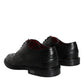 Dolce & Gabbana Black Leather Oxford Wingtip Formal Men Shoes